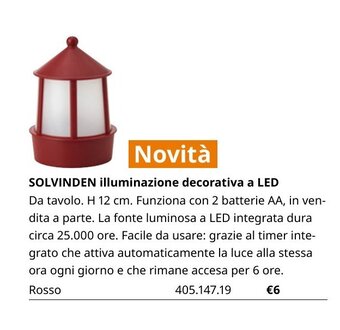 IKEA Solvinden illuminazione decorativa a LED offerta