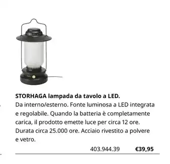 Storhaga lampada da tavolo a LED