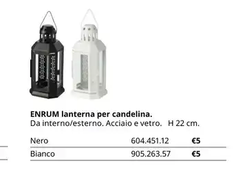 IKEA Enrum lanterna per candelina H 22 cm offerta
