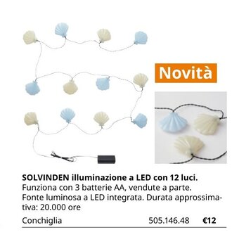 Solvinden illuminazione a LED con 12 luci