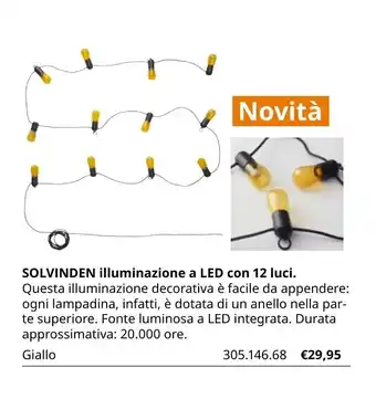 Solvinden illuminazione a LED con 12 luci