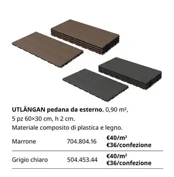 IKEA Utlängan pedana da esterno 5 pz 60x30 cm offerta