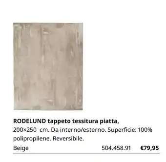 IKEA Rodelund tappeto tessitura piatta, 200x250 cm offerta