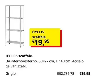 IKEA Hyllis scaffale 60x27 cm, H 140 cm offerta