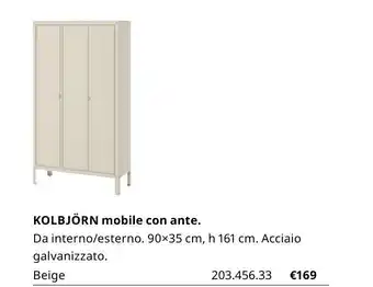 IKEA Kolbjörn mobile con ante 90x35 cm, h 161 cm offerta