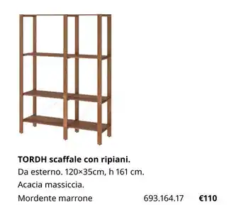 IKEA Tordh scaffale con ripiani 120x35 cm, h 161 cm offerta