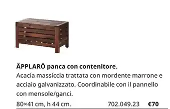 IKEA Äpplarö panco con contenitore 80x41 cm, h 44 cm offerta