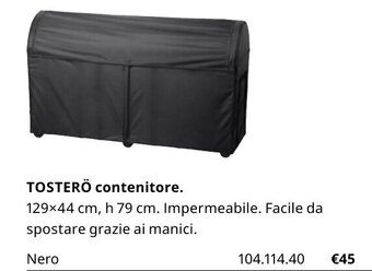 Tosterö contenitore 129x44 cm, h 79 cm