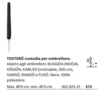 Tosterö custodia per ombrellone Max. Ø19 cm, min. Ø13 cm