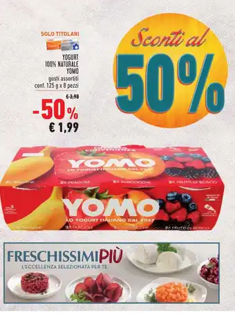 Conad Yomo Yogurt 100% Naturale 125g x 8 pezzi offerta