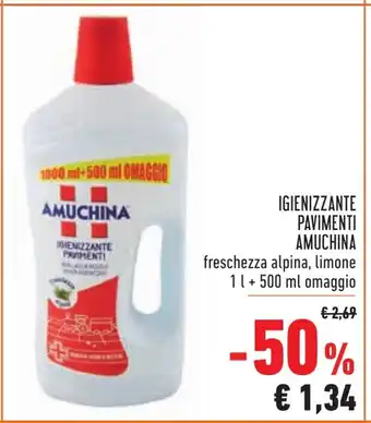 Conad Amuchina Igienizzante Pavimenti 1l + 500ml offerta
