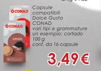 Conad Conad Capsule compatibili Dolce Gusto 100g 16 capsule offerta