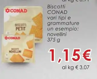 Conad Conad Biscotta Novellini 375g offerta