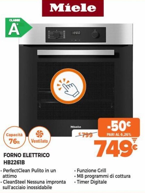 Miele Forno Elettrico HB2261B offerta di Equipe Gruppo Expert