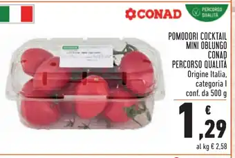Conad Conad Pomodori Cocktail Mini Oblungo Percorso Qualità 500g offerta