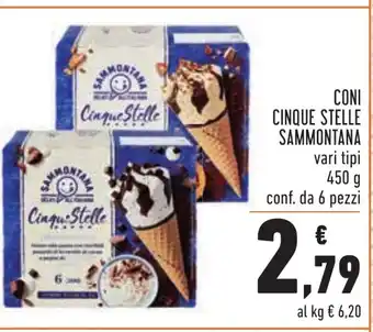 Conad Sammontana Coni Cinque Stelle 450g 6 pezzi offerta