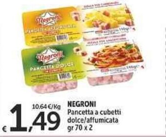 Carrefour Market Negroni Pancetta A Cubetti Dolce/Affumicata 70gr x 2 offerta