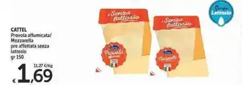 Carrefour Market Cattel Provola affumicata/ Mozzarella pre affettata senza lattosio 150 gr offerta