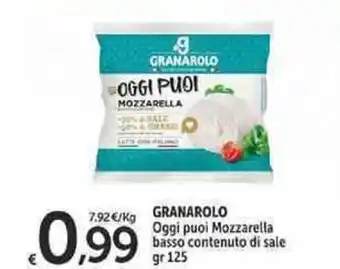 Carrefour Market Granarolo Oggi Puoi Mozzarella basso contenuta di sale 125 gr offerta
