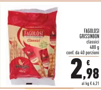 Conad Fagolosi Grissinbon Classici 480g 40 porzioni offerta