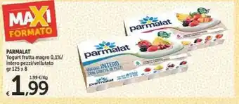 Carrefour Market Parmalat Yogurt frutta magro 0.1%/intero pezzi/vellutato 125 gr x 8 offerta