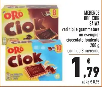 Conad Oro Ciok Saiwa Merende 200g offerta
