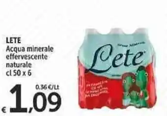 Carrefour Market Lete Acqua Minerale Effervescente Naturale 50 cl x 6 offerta
