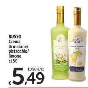 Russo Crema di melone/pistacchio/limone 50 cl