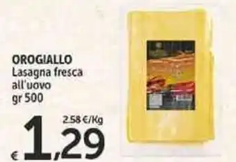 Orogiallo Lasagna fresca all'uovo 500 gr