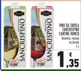 Conad Cantine Ronco Sancrispino Vino da Tavola 1L offerta