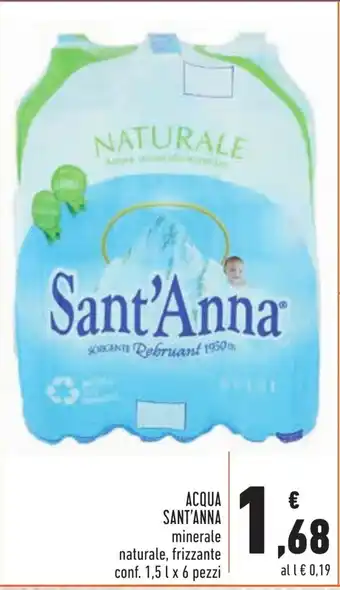 Conad Sant'Anna Acqua 1,5L x 6 pezzi offerta
