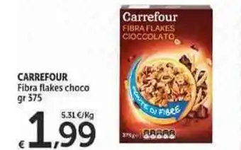 Carrefour Fibra flakes choco 375 gr