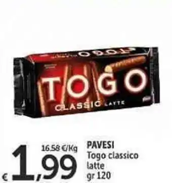 Carrefour Market Pavesi Togo classico latte 120 gr offerta