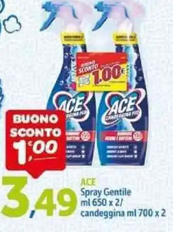Carrefour Market Ace Spray Gentile 650 ml x 2/candeggina 700 ml x 2 offerta