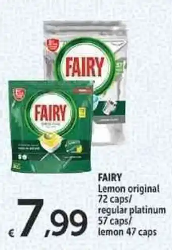 Carrefour Market Fairy Lemon original 72 caps/regular platinum 57 caps/lemon 47 caps offerta