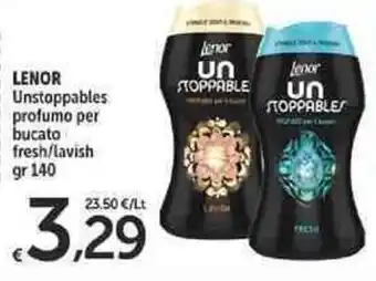 Carrefour Market Lenor Unstoppable profumo per bucato fresh/lavish 140 gr offerta
