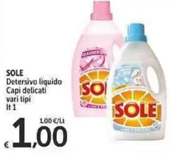 Carrefour Market Sole Detersivo liquido Capi delicati vari tipi 1lt offerta