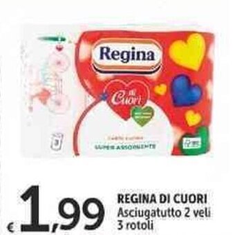Carrefour Market Regina di Cuori Asciugatutto 2 veli 3 Rotoli offerta