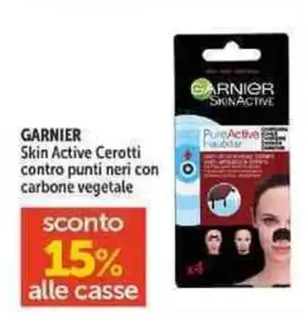 Carrefour Market Sconto 15% Garnier Skin Active Ceroti contro punti neri con carbone vegetale offerta