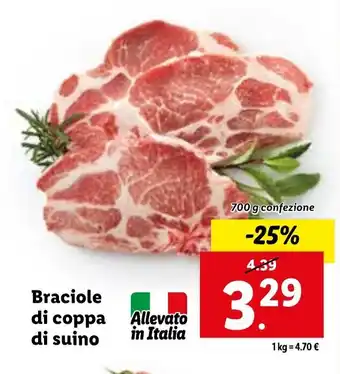 Lidl Braciole di coppa di suino 700g offerta