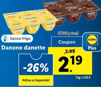 Lidl Danone Danette 6 x 125 g offerta