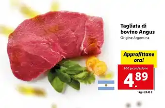 Lidl Tagliata di bovino Angus 200g offerta