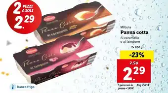 Lidl Milbona Panna cotta 2x 200g offerta