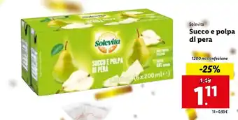 Lidl Solevita Succo e polpa di pera 1200 ml offerta