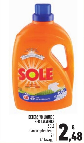 Conad Sole Detersivo Liquido per Lavatrice 2L 40 lavaggi offerta