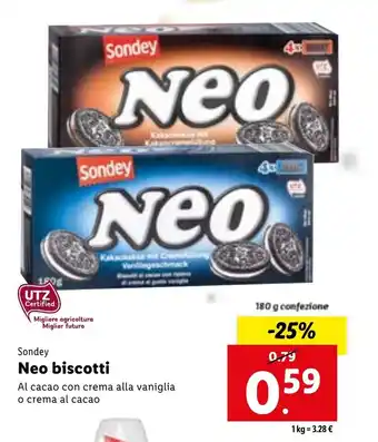 Lidl Sondey Neo biscotti 180g offerta