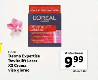 Lidl L'Oréal Dermo Expertise Revitalift Laser X3 Crema viso giorno 50 ml offerta