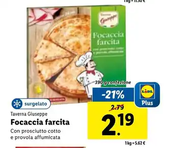 Lidl Taverna Giuseppe Focaccia farcita 390g offerta