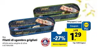 Lidl Nixe Filetti di sgombro grigliati 104g offerta
