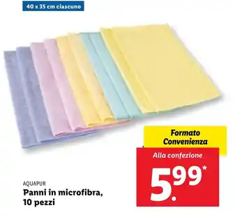 Lidl Aquapur Panni in microfibra, 10 pezzi offerta